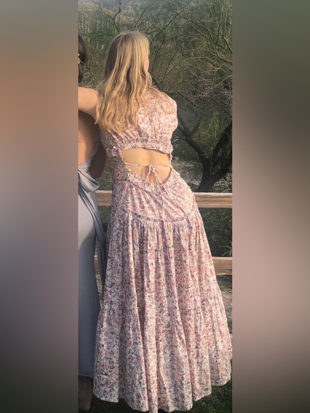 Delada Cut Out Floral Maxi Dress